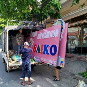 Thi công biển cho trường mầm non Saiko Thành Nam - Ninh Bình