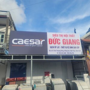 Thi công biển bạt cửa hàng thiết bị vệ sinh Đức Giang tại Nam Trực, Ninh Bình